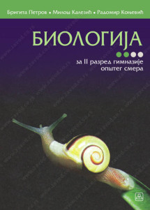 Biologija 2 udžbenik za drugi razred gimnazije BIOLOGIJA za 2. razred gimnazije opšteg smera  Autori : Brigita Petrov Miloš Kalezić Radomir Konjević Izdavač : Zavod za udzbenike ( zuns )